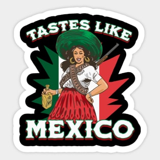 Tastes like Mexico Funny Tequila Shirt Sticker